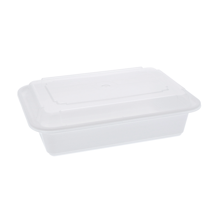 Rectangular PP Container & Lid (38oz, Standard), 150 Count