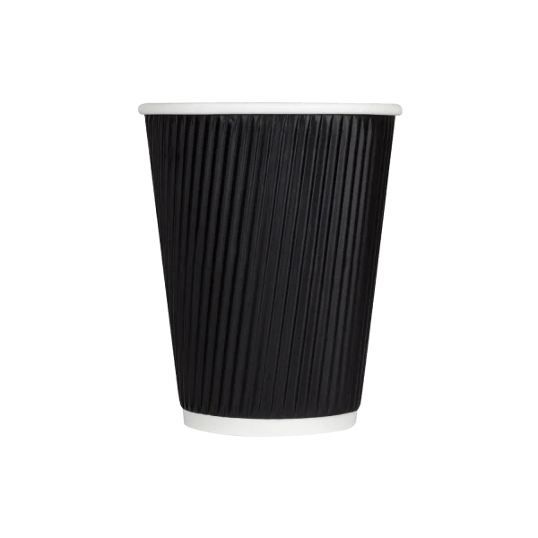 Ripple Coffee Cup (12oz, Black), 500 Count