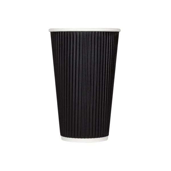 Ripple Coffee Cup (16oz, Black), 500 Count