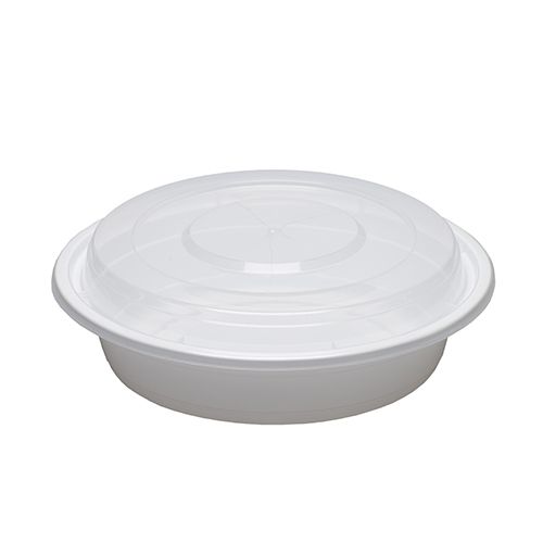 Round 7in PP Container & Lid (24oz, Premium), 150 Count