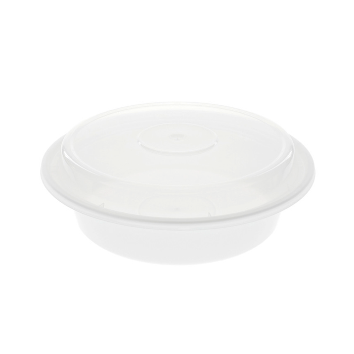 Round 7in PP Container & Lid (24oz, Standard), 150 Count