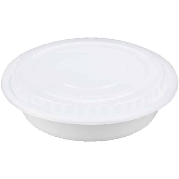 Round 9in PP Container & Lid (48oz, Premium), 150 Count