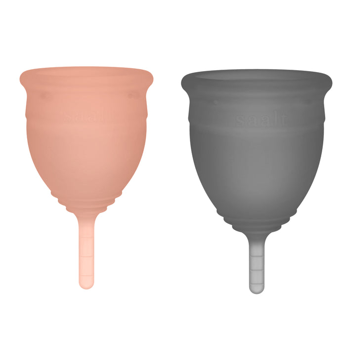 Saalt Menstrual Cup Duo Pack Soft - Small Desert Blush & Regular Mist Grey (2 Pack)