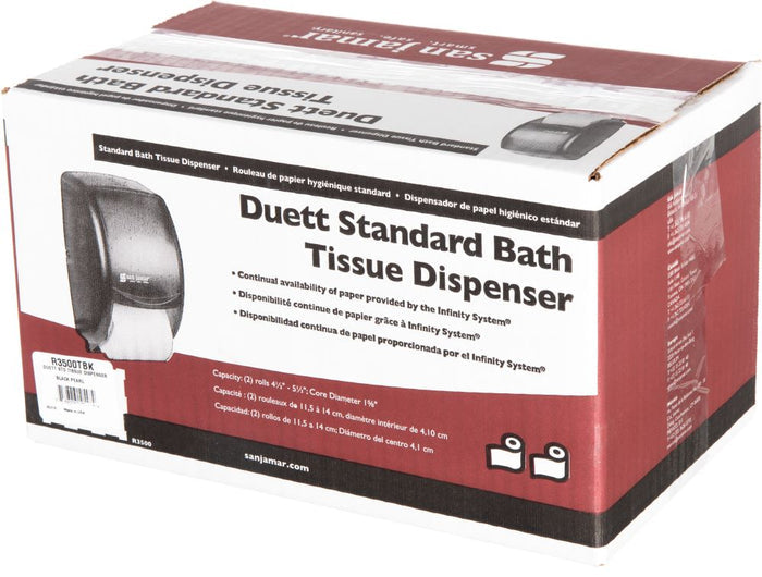 San Jamar Bath Tissue Dispenser (Double Roll, Universal, Gray) 1 Count