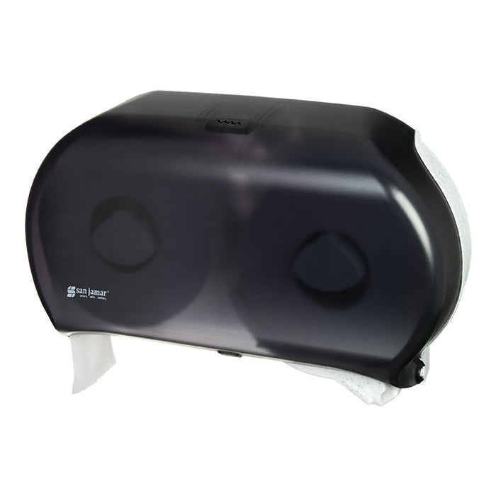 San Jamar Jumbo Roll Bath Tissue Dispenser (Double Roll, Universal, Black) 1 Count