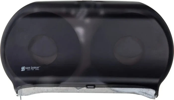San Jamar Jumbo Roll Bath Tissue Dispenser (Double Roll, Universal, Black) 1 Count