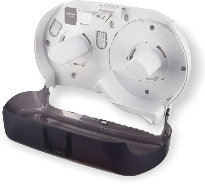 San Jamar Jumbo Roll Bath Tissue Dispenser (Double Roll, Universal, Black) 1 Count