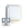 SavyPak Hinged PP Take-Out (6 x 6 x 3in), 500 Count