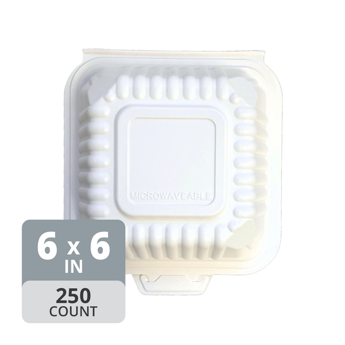 SavyPak Hinged PP Take-Out (6 x 6 x 3in), 500 Count
