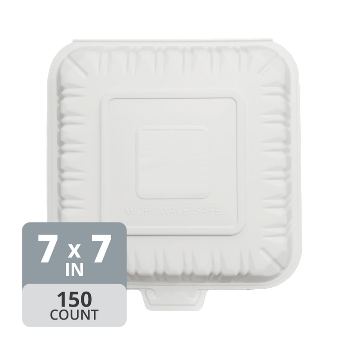 SavyPak Hinged PP Take-Out (7 x 7 x 2.8in), 150 Count