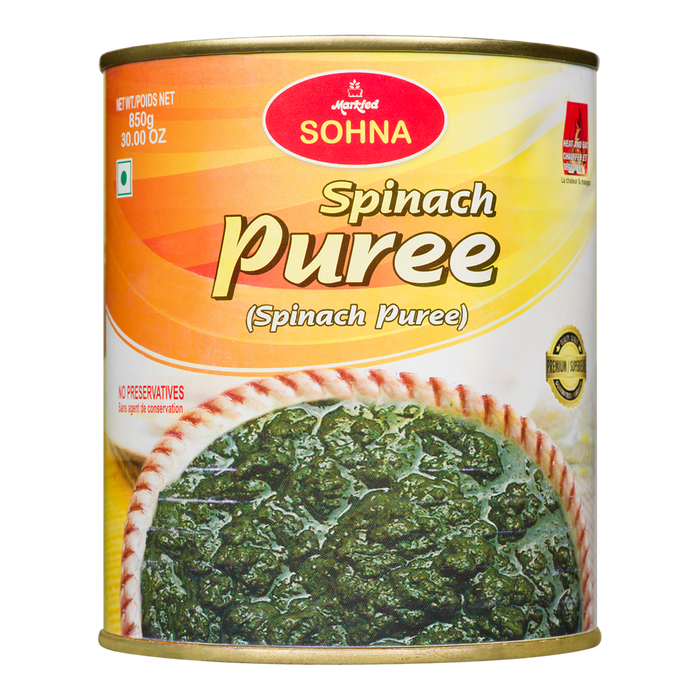 Sohna Spinach Puree 850g, 12 Count