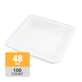 Square PP Container & Lid (48oz, Premium), 100 Count
