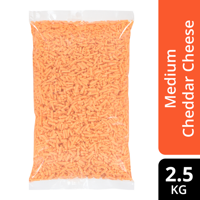 St-Albert Cheddar  Cheese Medium Shred (33%M.F., Coloured), 2.5kg