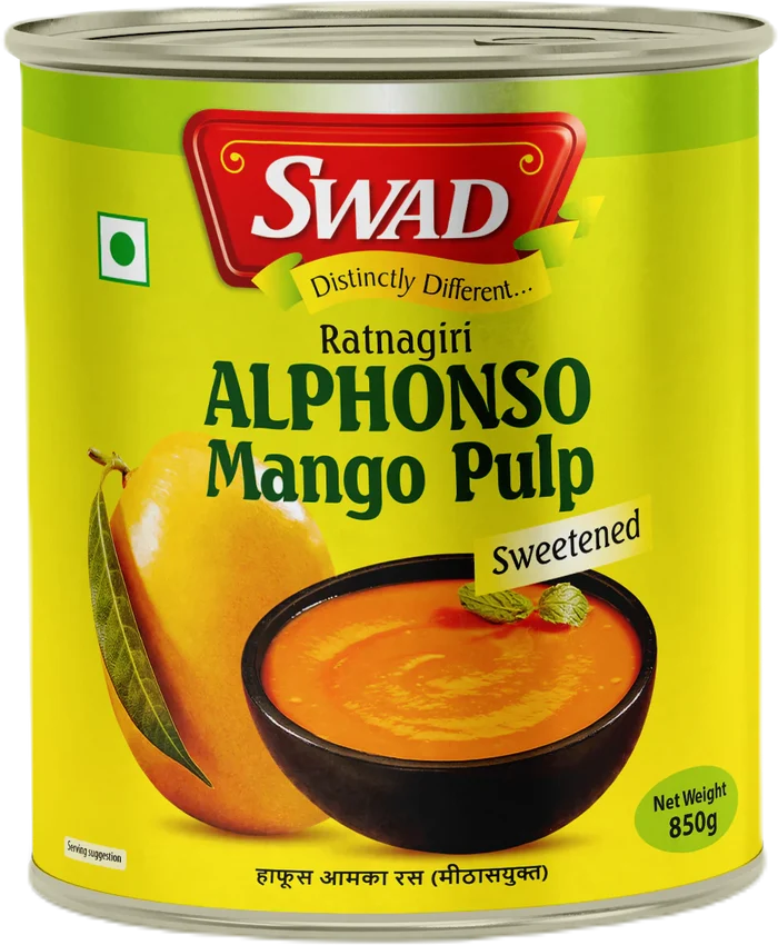 Swad Alphonso Mango Pulp 850g, 24 Count