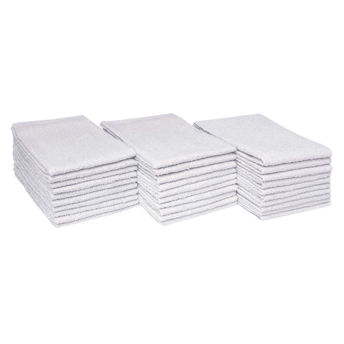 Terry Cloth Bar Mop Towel, White, 30 Count