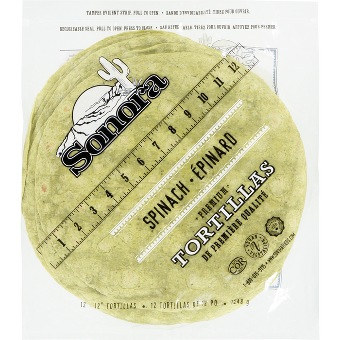 Tortilla 12in Spinach - 96 Count