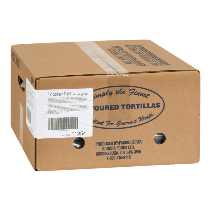Tortilla 12in Spinach - 96 Count