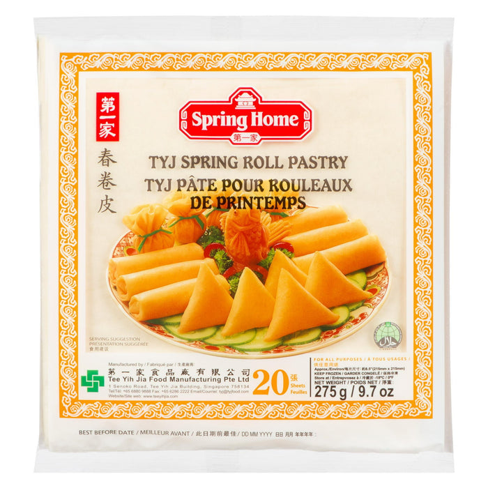 TYJ Spring Roll Pastry, 8.5in, 275g - 20 Sheets, 40 Count
