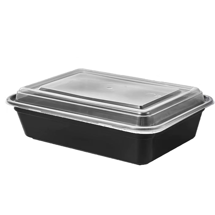 UltraBox Rectangular PP Container & Lid (28oz, Ultra, Black), 150 Count