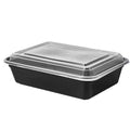 UltraBox Rectangular PP Container & Lid (28oz, Ultra, Black), 150 Count