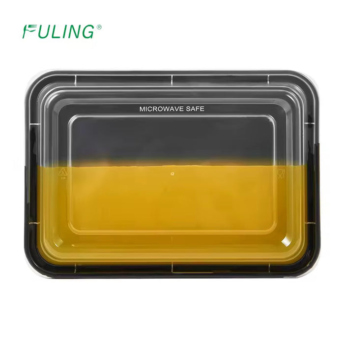 UltraBox Rectangular PP Container & Lid (28oz, Ultra, Black), 150 Count