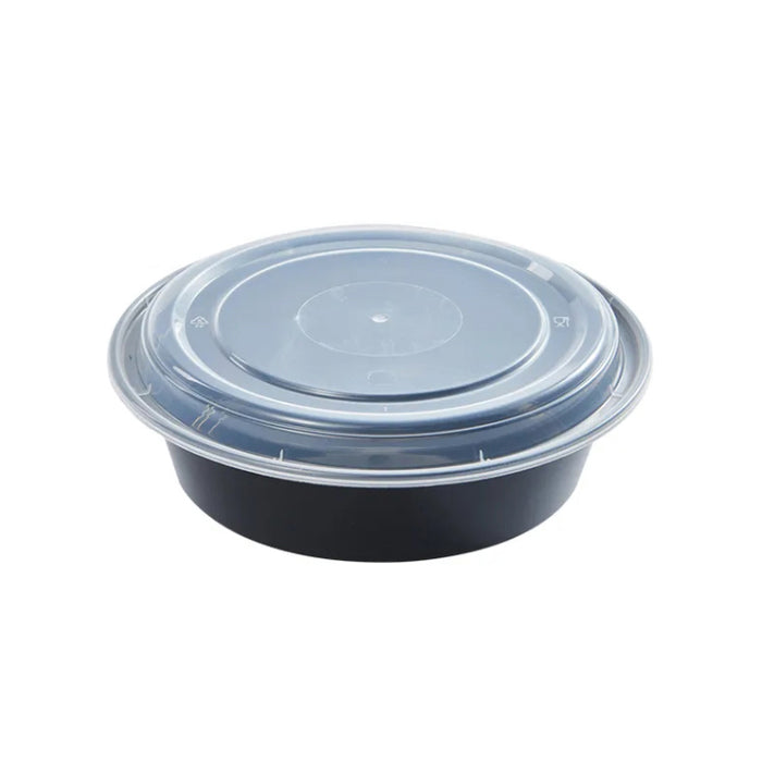 UltraBox Round 6in PP Container & Lid (16oz, Ultra, Black), 150 Count