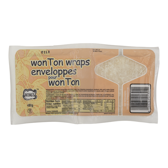 Wing’s Wonton Wraps 3x3 - 400g - 12pk